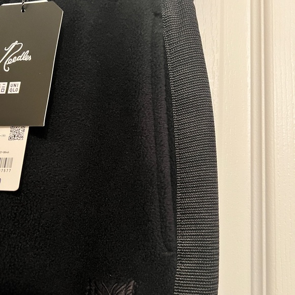UNIQLO NEEDLES FLEECE WIDE PANTS - BLACK S - Picture 8 of 10